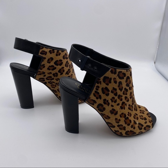Atelier Nicole Miller Isla Leather Leopard Heels 6 - Picture 2 of 8
